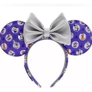Disney 100 years celebration purple, and silver ears headband